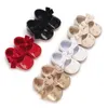 First Walkers PU Leather Bowknot Baby Girls Shoes Cute Moccasins Heart Soft Sole Flat Toddler Princess Footwear Crib H240504