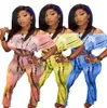 Women sexy Two piece pants short sleeve t shirtLegging Sport Jogger Fall Winte Outfits tie dye Tracksuit Casual suit Plus size Sp9126330