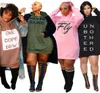 Plus Size Dresses for Women Letter Print Hoodie Casual Loose Mini Dress Sweat Suits Spring Clothes Whole Drop5286777