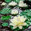 Decoratieve bloemen 5 -stks kunstmatige lotus realistisch water zwevend schuim lotussen nep lelie pad home tuin patio vijver decor.