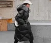 Janveny grande vex naturale pelliccia calda inverno con cappuccio giubbotto da donna lunghe donne parka 90 anatra bianca giù vestiti piuma t26972233