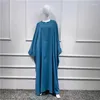 Vêtements ethniques Dubaï Turquie Eid Abaya Femmes Musulman Batwing Sleeve Maxi Dress Islamic Abayas Arabe Robe Robe Middle East Burqa Kaftan Prayer