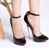 Slippers Leopard Pointed Stiletto Pumps 2024 16 Cm Metal Heel Sexy Runway Buckle Strap Women Arrival Party Shoes Big Size 46