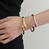 Bangle Trendy Gioielli Trendy Temperamento vintage Metal geometrico Braccialetti aperti liscio per le donne Accessori di moda Vendi