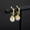 Dragon Claw Pearl Earrings MENS MENS Womens Gold Dingle örhängen Fashion Hip Hop Jewelry9780564