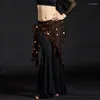 Bühne Wear Women Belly Dance Kostüm Bling Shine sexy Hüfte Schal Stammes Quasten Wickel Rockgürtel Dame Accessoires Taille