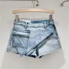 Women's Shorts 2024 Summer Fashion Niche Denim For Women Solid Color Irregular Skirt Female Trendy 11XX9112