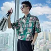 Camicia casual da uomo Camicia hip hop hip hop e camicetta con stampa colorato maschio mezza manica divertente hipster in stile coreano cool grafico seta grafica