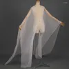 Stage desgaste antigo cardigã fino chiffon hanfu casaco de verão xale branco manto de dança fada cosplay roupas chinesas dnv16365