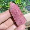 Rhodonite Red Natural Stone Crystal Healing Rose Quartz Tower Gemstons Wicca Reiki Ornaments Home Decoration Room Wand 240426