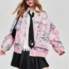 Frauenjacken Amerikanische Retro -Kunst Graffiti Drucken Lose National Tide Short Coat 2024 Frühlings- und Herbst -Designjacke