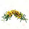 装飾的な花ダイニングテーブル植物ガーランド素朴な人工花柄の盗品mひまわりぶら