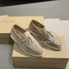 LP Shoes Summer Wak подклинает замшевые лоферы мокасины абрикосовые подлинные кожаные повседневные туфли мужчина повседневные жиры женщины роскошные дизайнеры в плоских рубках обувь