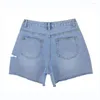 Denim de shorts femininos para mulheres roupas vintage cortadas jeans verão 2024 azul angustiado Jean rasgado y2k