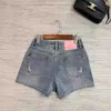 Designerin Frauen Jeans High Edition 24 Frühling/Sommer Neue Hochtaille bestickte Matte Casual Style Denim Shorts für Frauen