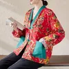 Vestes pour femmes style chinois nord-est dahua vêtements 2024 printemps littéraire artistique rétro ethnique veste à manches longues à manches longues courte K026