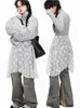 Röcke Frauen Spitze Rock Y2k Kleidung Streetwear Vintage unregelmäßiges Design Kawaii Gothic White Clothing