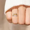 Clusterringe 925 Sterling Silber Vielseitiger Regenbogenform Ring Frauenwelle Fine Hochzeit Schmuck