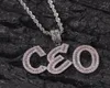 Hiphop aangepaste naam Baguette letters hanger ketting met touwketen goud zilveren bling zirkonia mannen hanger sieraden9649603