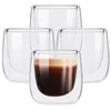 Tazas Tazas de pared dobles Capa de vidrio Aislamiento Café Borosilicato transparente para té Latte Cappucino Café Milk