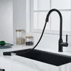 Küchenarmaturen Wzly Black Messing Stream Sprühstoff -Waschbeckenmischer Kaltes Wasser Einloch -Haken Taps Torneiras de Cozinha