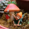 Décorations de jardin Fairy Mushroom Decor Plant Pot petites statues extérieures