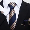 Papillaggio ties classico cravatta maschile alla moda blu a strisce reticolo crackinkinks asciugamani quadra