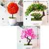 Декоративные цветы творческие искусственные растения бонсай домашнее украшение снежного кома маленькое дерево