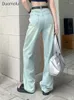 Jeans femminile duofu tasche azzurra tasca stradale femminile primavera vintage classico full lungh longile s-xl dritte women