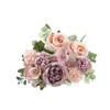 Dekorative Blumen Faux Seidenblume Rose realistische lockige Blütenblätter Pfingstrose lebendige Farbe Low -Wartung -Pographie Requisiten für Zuhause