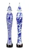 Vase ceramica in porcellana blu e bianca vintage con artigianato artigianato decorazione creativa decorazione floreale sottile vasi 8205302