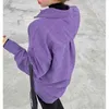 Bluzki damskie kobiety Koreańska jesień zima leniwa wiatr fioletowy sztruko -bluzka bluzka żeńska luźna dopasowa
