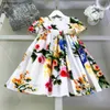 Neuer Babyrock farbenfrohe Blumen überall über Prinzessin Kleidgröße 90-160 cm Kinder Designer Kleidung Sommermädchen Partydress 24APRIL