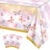 Party -Dekoration Huiran Butterfly Dispositable Tabloth Happy Birthday Kinder Hochzeitsbedarf Babyparty Mädchen