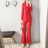 Pantalons de deux pièces pour femmes printemps / été 2024 Red Professional Small Suit Coat Set Style Fashion Ligne