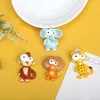 Dekorative Figuren 5pcs Miss Flamingo Giraffe Tier Cartoon Figur Miniatur DIY Crafts Suspies Harz Flachback Cabochons