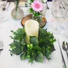 Kaarsenhouders groene ring eucalyptus krans set lente kunstmatige groene slingers voor thuis bruiloftsparty