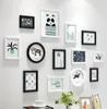 Witblack eenvoudige stijl muur hangende po frames set 13pcset houten fotolijst woonkamer huisdecor po frames91779126612923