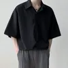 Мужские повседневные рубашки Man Tops Plain Clotemebe Clothing Black and Blounes для мужчин с рукавами Summer S Designer в бренде I