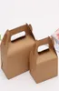 Cake Food Kraft Paper Box met handvatboxen Kerst verjaardag Wedding Party Candy Cadeauverpakking Hele7566566