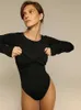 Jumpsuits de mujeres Rompers Bodysuits sólidos para mujeres Sexy casual informal Long Long Onk Fodycon Flicto Strtwear Regular Mujeres Femeninas Top Fit Y240504