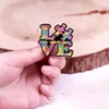 Autistische Zitate Emaille Pins Pflege Autismus Liebe Kinder Brosche Regenbogen -Puzzleteile Revers Abzeichen Schmuck für psychologische Institutionen