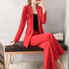 Pantalons de deux pièces pour femmes printemps / été 2024 Red Professional Small Suit Coat Set Style Fashion Ligne