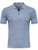 Hommes Polos Modèle géométrique d'été Zilli Silk Zipper Knited T-shirts à manches courtes