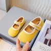 Flache Schuhe 2024 Herbst neue Mädchenschuhe Korean Cord Ballet Flats flache einzelne modische Kinder Prinzessin Chaussure Enfant Fille H240504