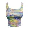 Tanques femininos U em forma de ioga sutiã Bra respirável Wicking Printing Sports Fitness Tank Top Women