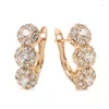 Boucles d'oreilles 585 Rose Gold Diapore Gemstone pour femmes Solid 18K créé Changement de couleur Mariage Fine Bijoux