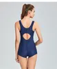 Frauen Badebekleidung One Stück Sport Boxer Badeanzug Schwimmwasser Sport Bikinis Mädchen Top Kleidung