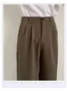 Koreańska wersja Suit Pants Women Harun prosta noga wysoka rura dymna Nine Point Casual Spodnie 240423