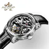 Montre-bracelets Aesop Men Skeleton Tourbillon Manuel Enroulement mécanique MECTIONNELS SAPHIRE VERRE SUPER LUMINE COURNI